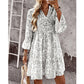 Women's Floral Print V-Neck Tiered Dress