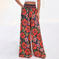 Women's Floral Print High-Waisted Wide-Leg Pants