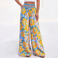 Women's Floral Print High-Waisted Wide-Leg Pants