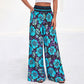 Women's Floral Print High-Waisted Wide-Leg Pants