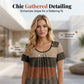 Women's Plus Size Pleated Color Block T-Shirt