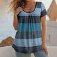 Women's Plus Size Pleated Color Block T-Shirt