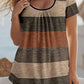 Women's Plus Size Pleated Color Block T-Shirt