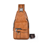Men's Retro Waterproof Faux Leather Sling Chest Bag