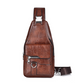 Men's Retro Waterproof Faux Leather Sling Chest Bag