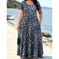👗 Női Leopárdmintás Maxi Ruha Zsebekkel, Casual Rövid Ujjú Hosszú Ruha