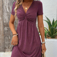 👗 Női V-nyakú rövid ujjú ruha