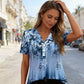 Women's Elegant Floral Printed Short Sleeve Top