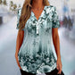 Women's Elegant Floral Printed Short Sleeve Top