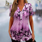 Women's Elegant Floral Printed Short Sleeve Top