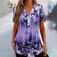 Women's Elegant Floral Printed Short Sleeve Top