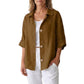 Women's Retro Loose-Fit Button-Down Shirt