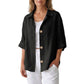 Women's Retro Loose-Fit Button-Down Shirt