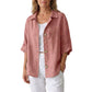 Women's Retro Loose-Fit Button-Down Shirt