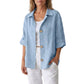 Women's Retro Loose-Fit Button-Down Shirt
