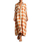 Women's Plaid Button-Down Maxi Shirt Dress