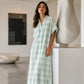 Women's Plaid Button-Down Maxi Shirt Dress