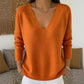 Women's Scalloped V-Neck Knit Sweater
