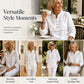 Women's Effortless Stand Collar Half-Button Top