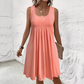 Women's Casual Summer Sleeveless Pleated Tank Dress