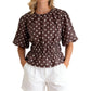 👕 Női derékkiemelő pöttyös felső