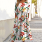 Women’s Elegant Floral Print Round-Neck Long Dress