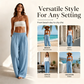 Women's Elastic Waist Wide-Leg Pants