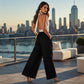 Women's Elastic Waist Wide-Leg Pants