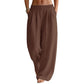 Women's Elastic Waist Wide-Leg Pants