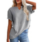 Women's Casual V-neck Patchwork Short-Sleeved Shirt