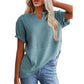 Women's Casual V-neck Patchwork Short-Sleeved Shirt