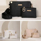 Women Wave Embossed Crossbody Bag Set Wide Strap Commuter Shoulder Bag