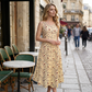 Women's Floral Print Sleeveless Maxi Dress with Pockets