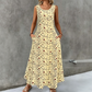 Women's Floral Print Sleeveless Maxi Dress with Pockets