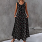 Women's Floral Print Sleeveless Maxi Dress with Pockets