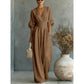 Women's V-Neck High Waist Wide Leg Jumpsuit