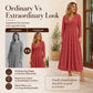 👗 Női Wrap V-nyakú ruha zsebekkel