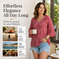 Women's Floral Print 3/4 Flutter Sleeve Top