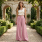 👖 Női magas derekú, rakott szoknyás széles szárú nadrág