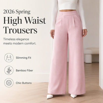 👖 Női elegáns, magas derekú, széles szárú nadrág