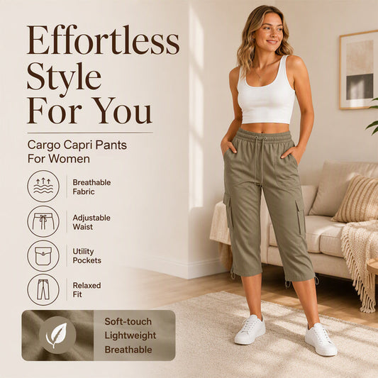 👖 Női Casual Cargo Capri Nadrág