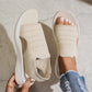 Sandales à plateforme en tricot respirant pour femme