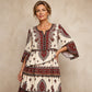 Women’s Bohemian V-Neck Tiered Ruffle Dress