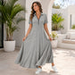 Women's Casual Solid Color Zipper Maxi Dress