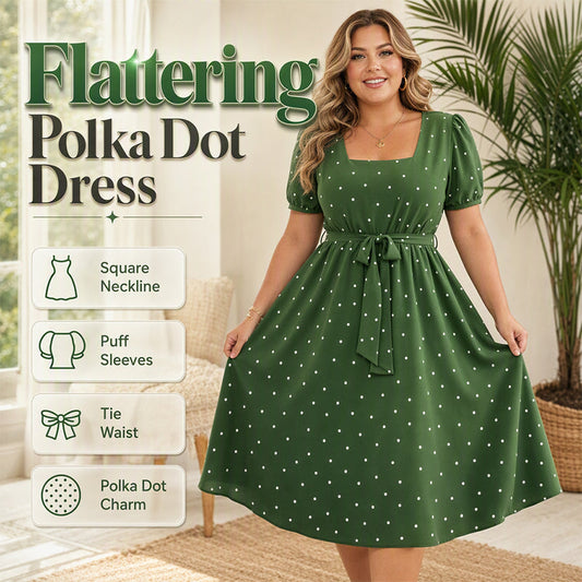 👗 Női Plus Size Pöttyös Ruha