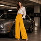 Women's Smocked Elastic Waist Wide-Leg Pants