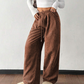 Casual Loose Fit Corduroy Trousers for Women