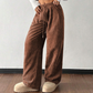 Casual Loose Fit Corduroy Trousers for Women