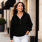 Women's Hoodie Button Down Sweatshirt