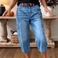 📢Saisonmitte-Sale: 50 % Rabatt – nur für kurze Zeit ⏰Lässige, elastische, verkürzte Jeanshose für Damen